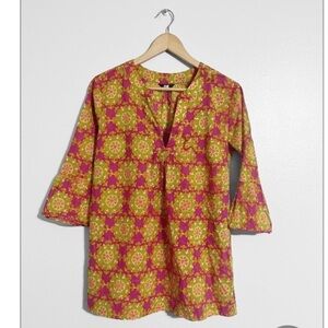 J. Crew Popover Cotton Light Weight Boho Tunic Top